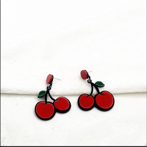 Jewelry - 🚨LAST CALL🚨Acrylic Cherry Earrings NWT